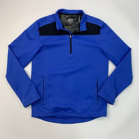 Slazenger Golf Sweatshirt Mens S Small Blue Quarter Zip Performance Pullover - Picture 2 of 13